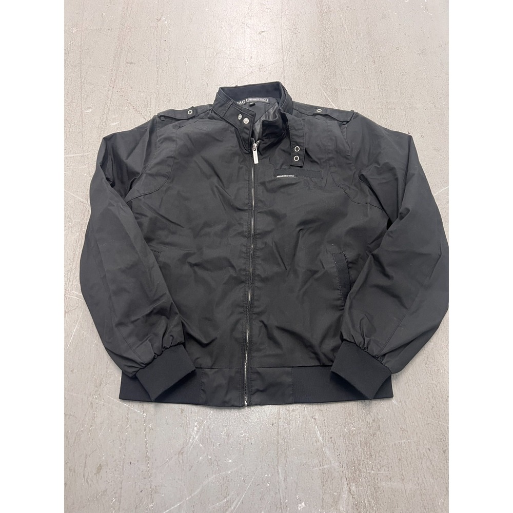 Members Only Classic‎ Iconic Racer Jacket Mens Medium Black Full Zip Minimalist